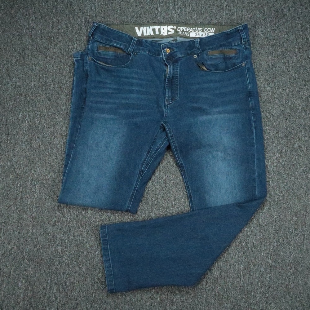 VIKTOS Jeans Mens 36x32 Blue Operatus CCW Straight 5 Pocket Medium Wash Utility